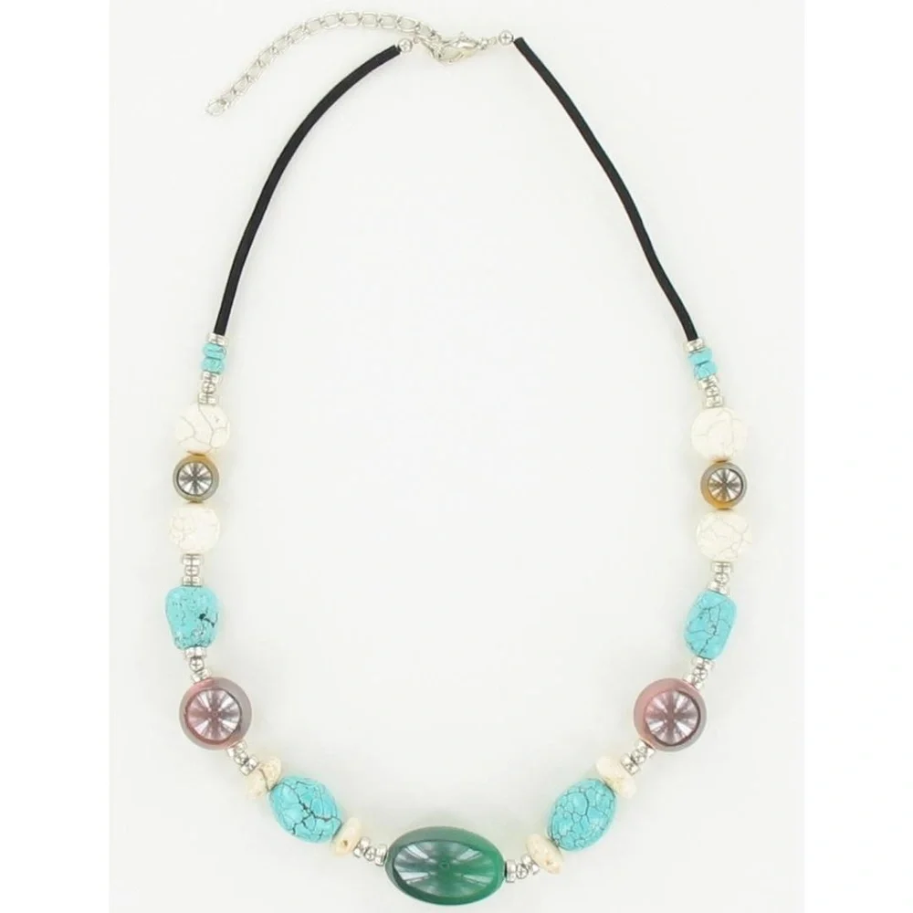 😀 3 for $20 New Turquoise & Howlite Bead Necklace